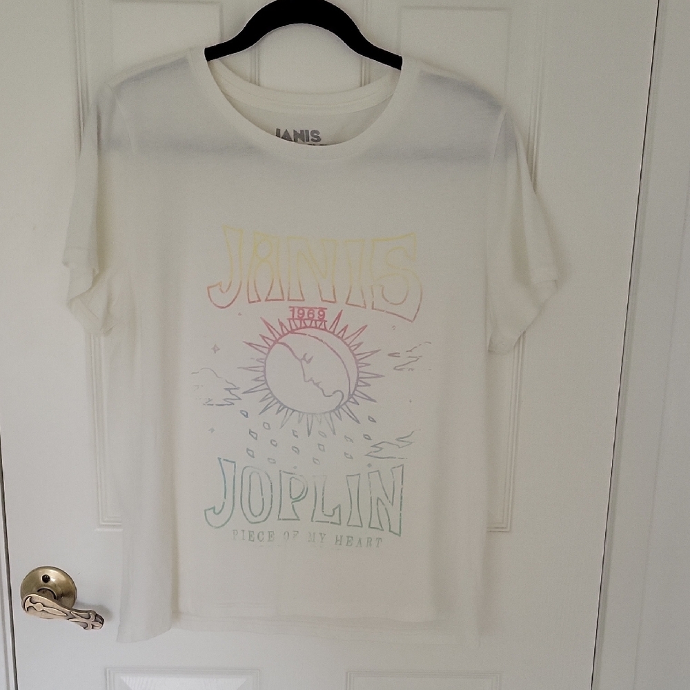 Lucky Brand White and Yellow Grafic Tee